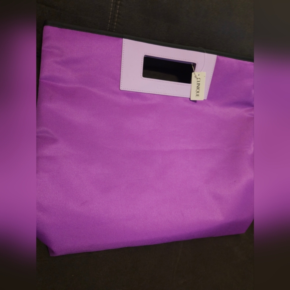 CLINIQUE  Large Tote Bag Purple Square 17" x 15" x 3" NWT - Picture 12 of 12
